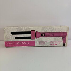 Enzo Milano Bi-Tube Professional Clipless Curling Iron Pink BI-1316-B